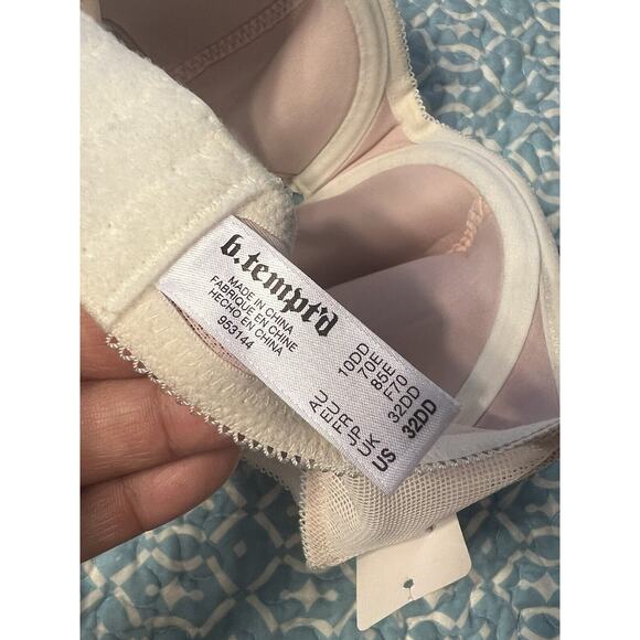 B.TEMPTED CIAO BELLA BALCONY CREAM/PINK UNDERWIRED BRA 32DD - Picture 3 of 6
